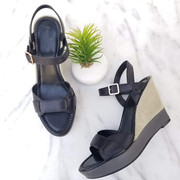 Cole Haan Shoes - Cole Haan Air Wedge Heels Ankle Strap Sandal Black